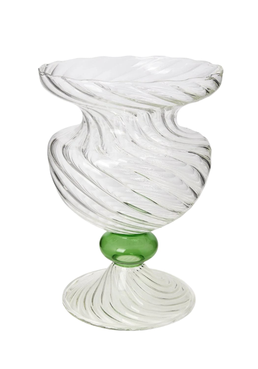 Green Globe Murano Vase Cleo Wave - Casa by Josephine Jenno