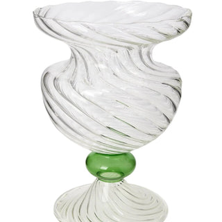 Green Globe Murano Vase Cleo Wave - Casa by Josephine Jenno