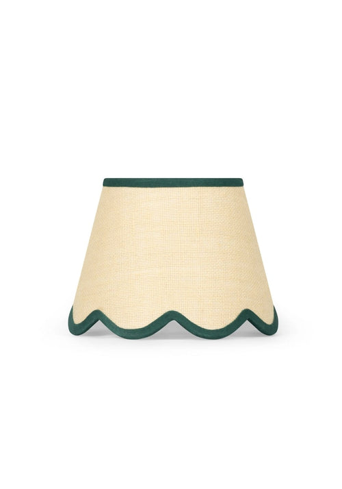 Green Petal Rafia Scallop Lampshade