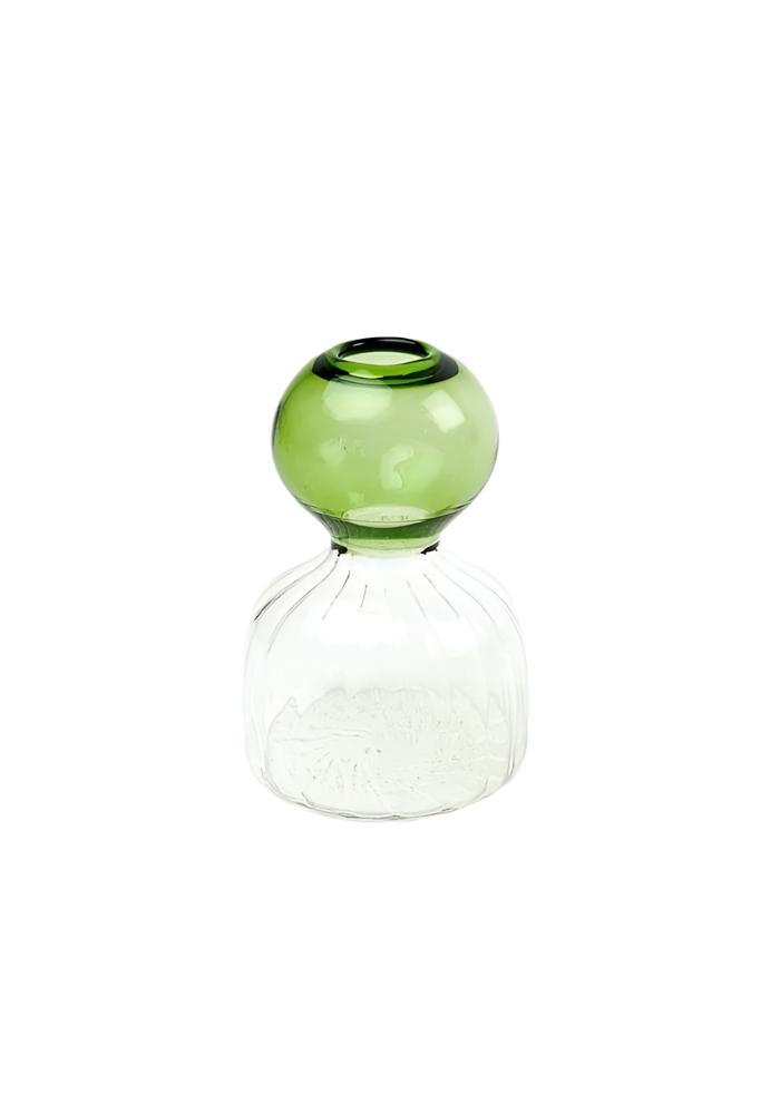 Hand - Blown Hourglass Vase Green - Casa by Josephine Jenno