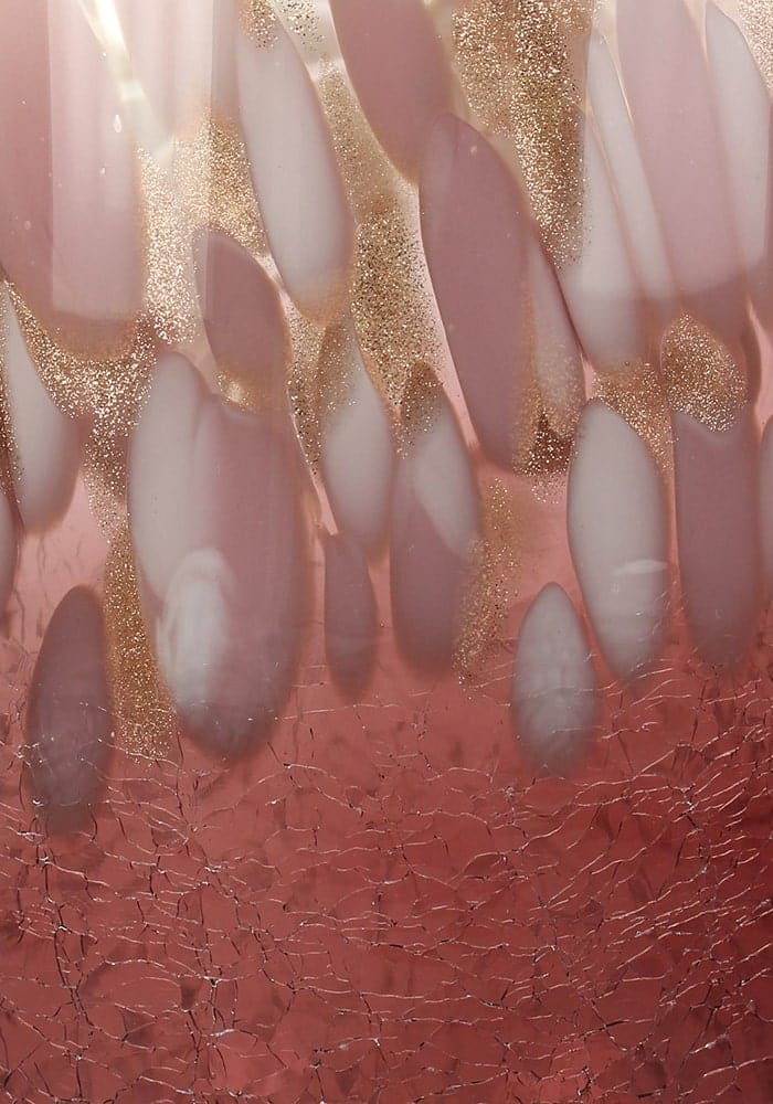 Hand Blown Pink Spotted Glass Vase Tall - Casa by Josephine Jenno