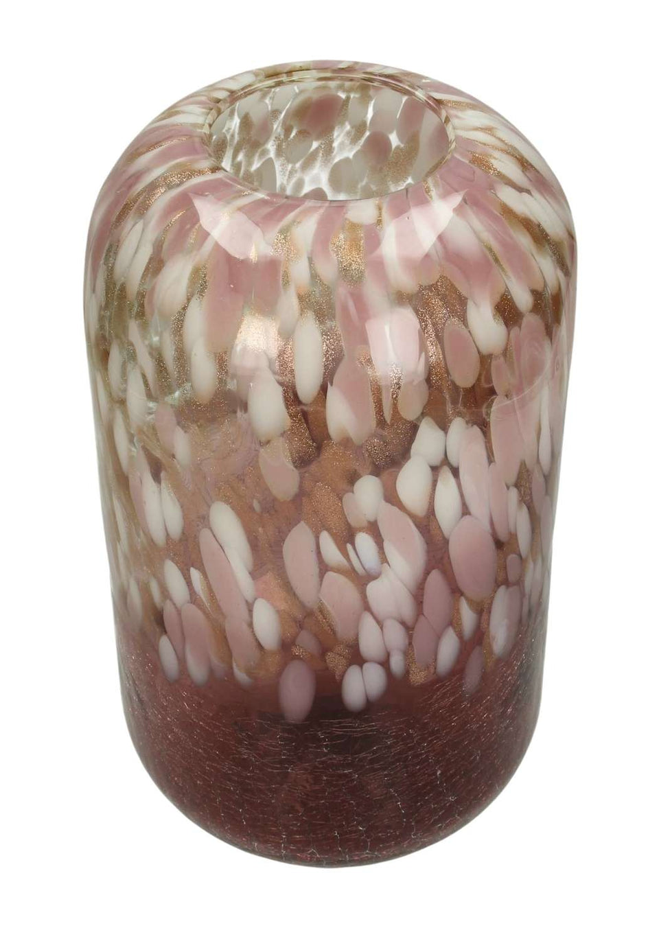 Hand Blown Pink Spotted Glass Vase Tall - Casa by Josephine Jenno