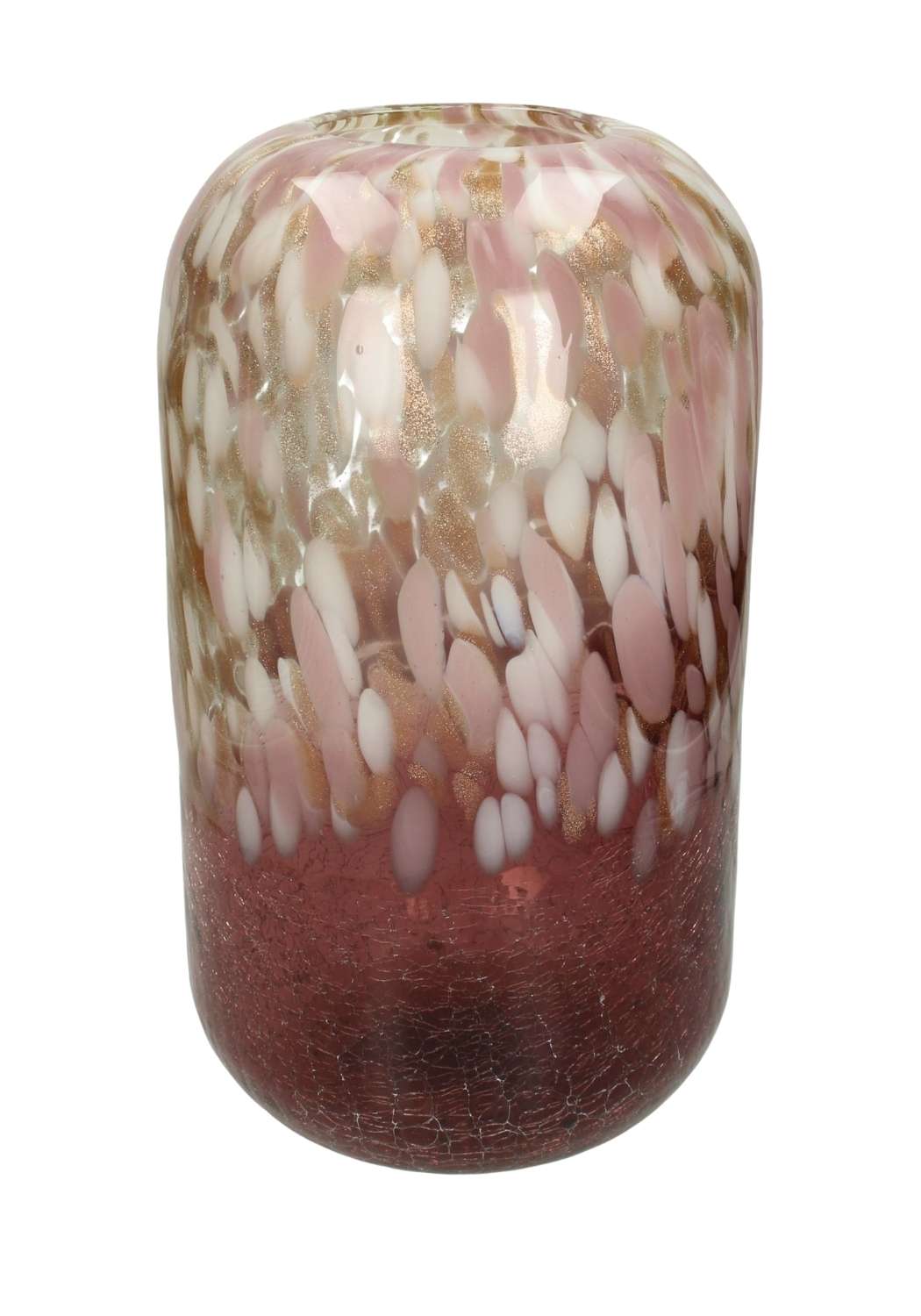 Hand Blown Pink Spotted Glass Vase Tall - Casa by Josephine Jenno