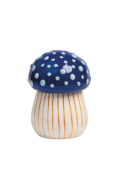 Hand Painted Blue Mushroom Jar