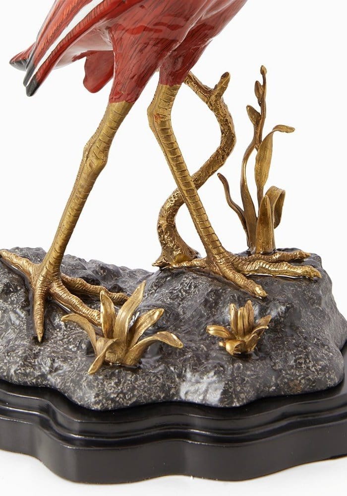 Handcrafted Cloisonné Red Ibis Candleholder - Casa by Josephine Jenno