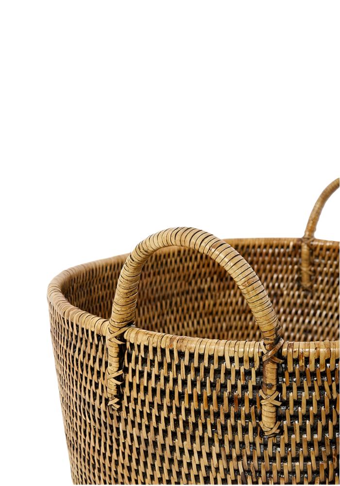 Handy Handwoven Rattan Basket - Brown - Casa by Josephine Jenno