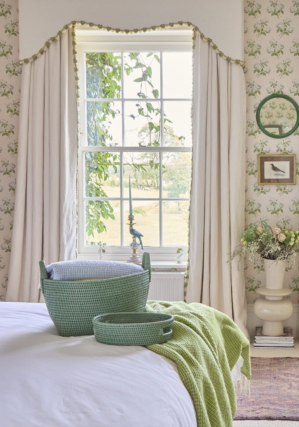 Handy Handwoven Rattan Basket - Green - Casa by Josephine Jenno