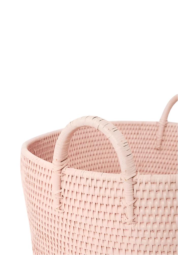 Handy Handwoven Rattan Basket - Pink - Casa by Josephine Jenno