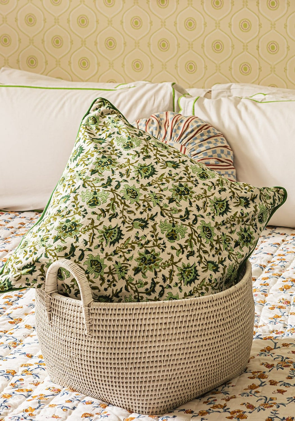 Handy Handwoven Rattan Basket - White - Casa by Josephine Jenno