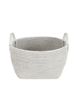 Handy Handwoven Rattan Basket - White - Casa by Josephine Jenno