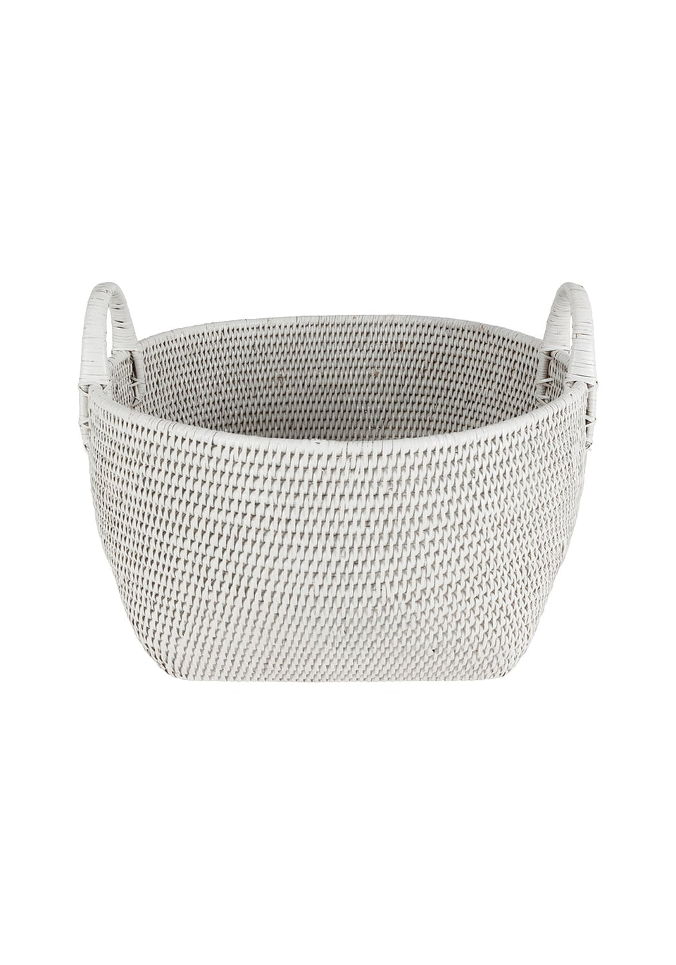 Handy Handwoven Rattan Basket - White - Casa by Josephine Jenno