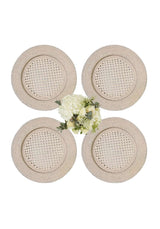 Harbour Island Rattan Round Charger Sand Colour - Set of 4 - Casa by Josephine Jenno