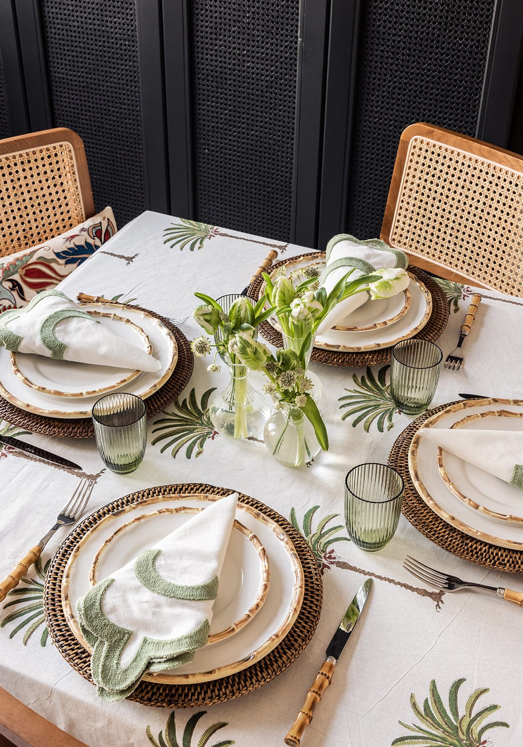 Harbour Island Round Rattan Charger Brown - Set of 4 - Casa by Josephine Jenno