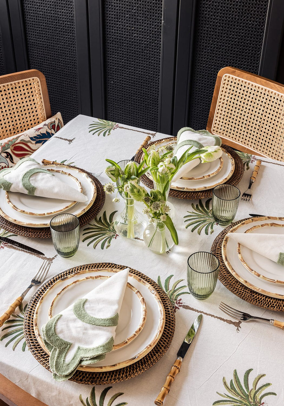 Harbour Island Round Rattan Charger Brown - Set of 4 - Casa by Josephine Jenno