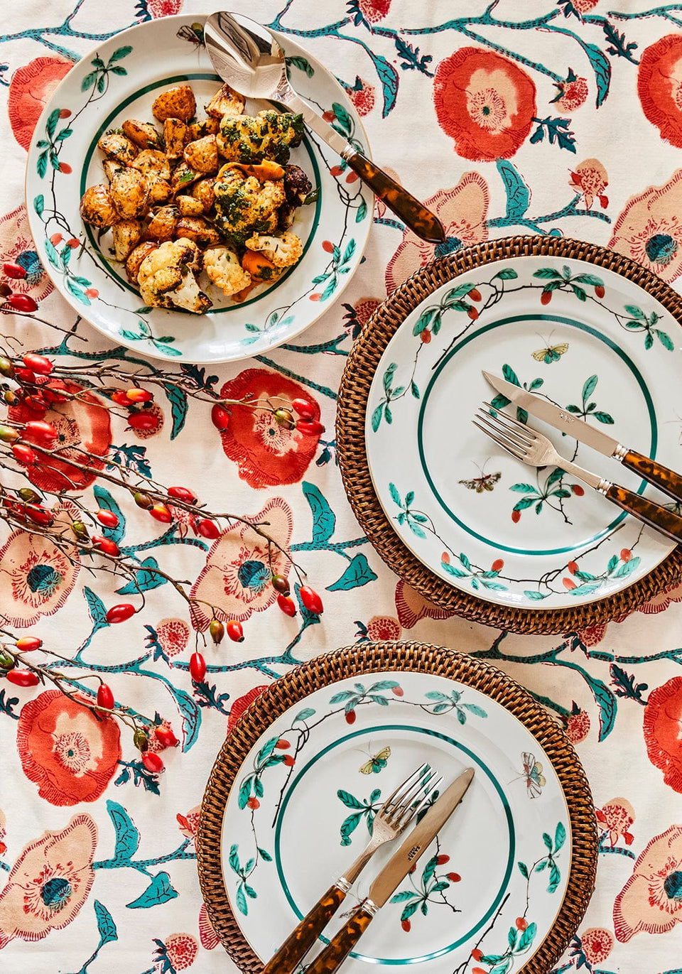 Harbour Island Round Rattan Charger Brown - Set of 4 - Casa by Josephine Jenno