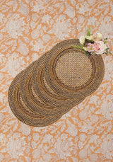 Harbour Island Round Rattan Charger Brown - Set of 4 - Casa by Josephine Jenno