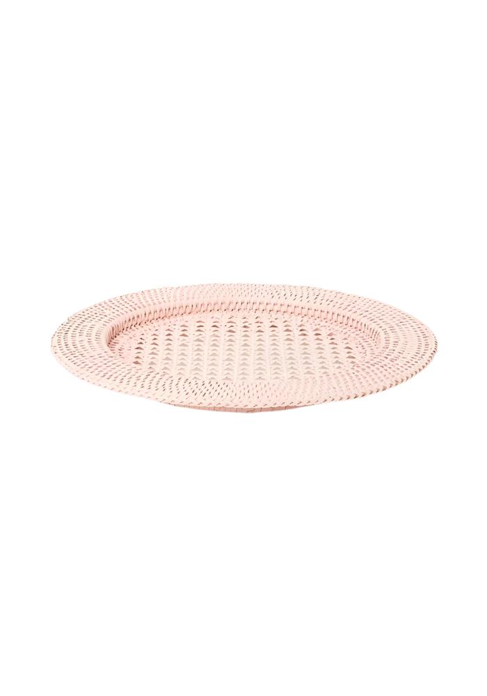 Harbour Island Round Rattan Charger Placemat Pink - Set of 4 - Casa by Josephine Jenno