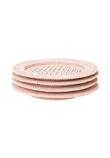Harbour Island Round Rattan Charger Placemat Pink - Set of 4 - Casa by Josephine Jenno
