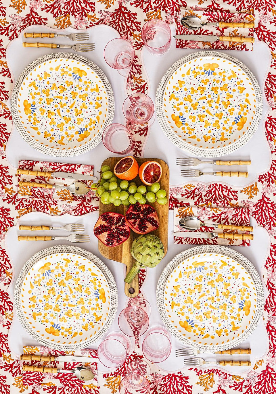 Harbour Island Round Rattan Charger Placemat White - Set of 4 - Casa by Josephine Jenno