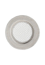 Harbour Island Round Rattan Charger Placemat White - Set of 4 - Casa by Josephine Jenno