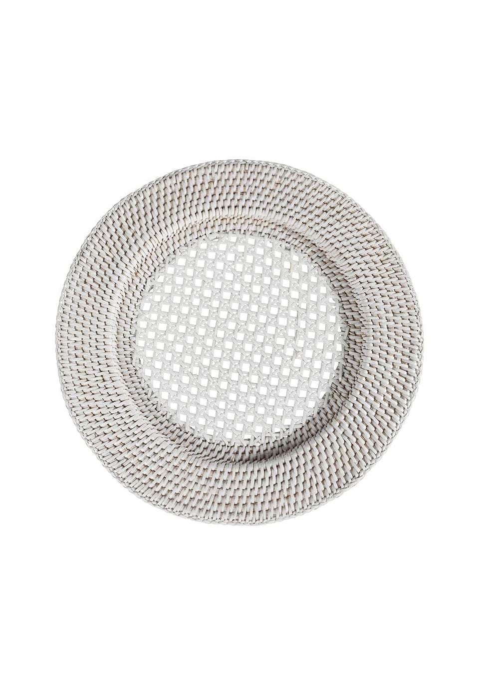 Harbour Island Round Rattan Charger Placemat White - Set of 4 - Casa by Josephine Jenno