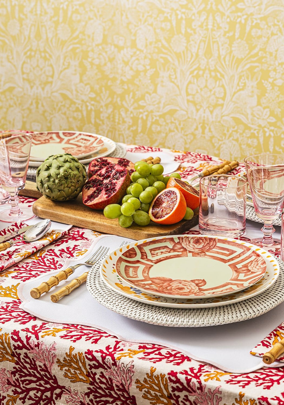 Harbour Island Round Rattan Charger Placemat White - Set of 4 - Casa by Josephine Jenno