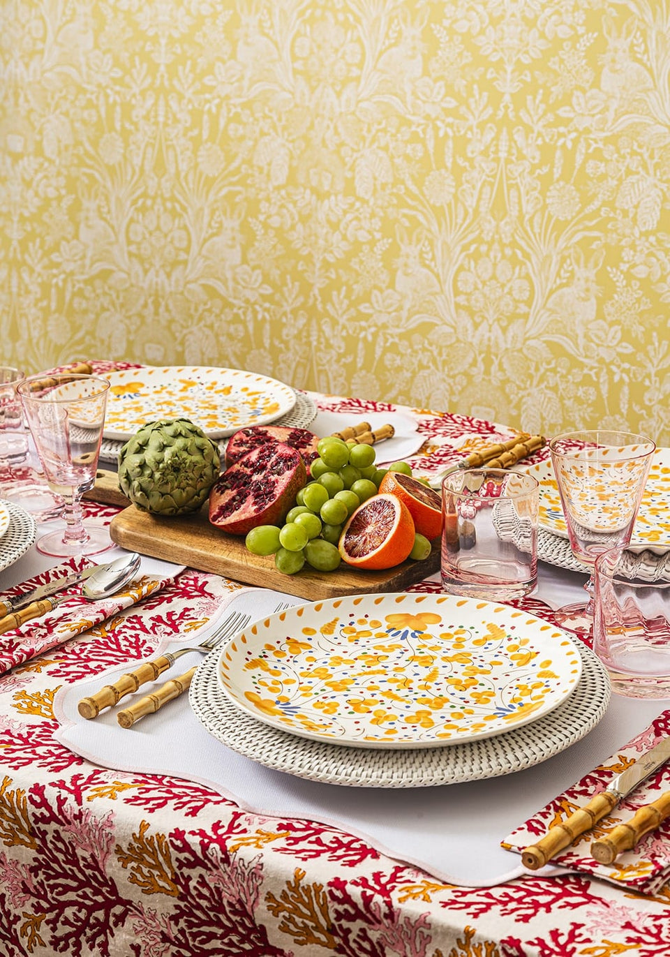 Harbour Island Round Rattan Charger Placemat White - Set of 4 - Casa by Josephine Jenno