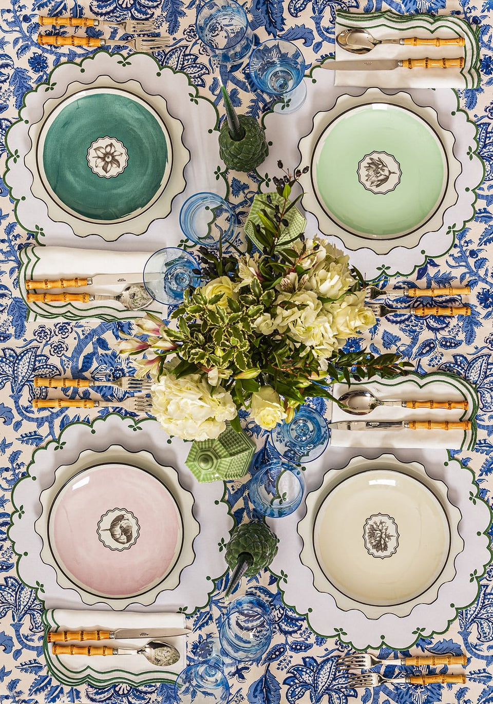 Herbariae by Christian Lacroix Scalloped Dinner Plate - Set of 4 - Casa by Josephine Jenno