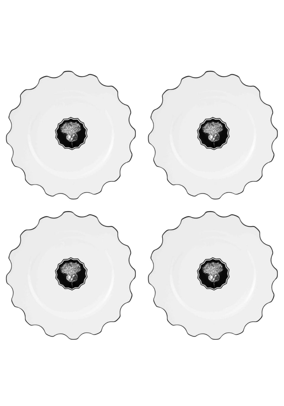 Herbariae by Christian Lacroix Scalloped Dinner Plate - Set of 4 - Casa by Josephine Jenno