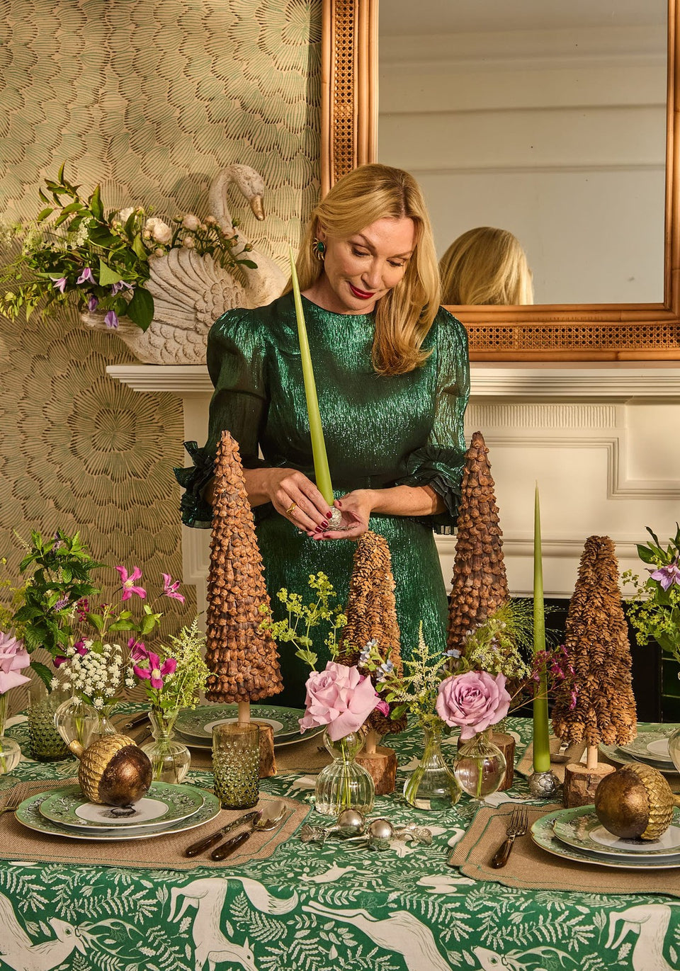 Holly Pinecone Christmas Tree