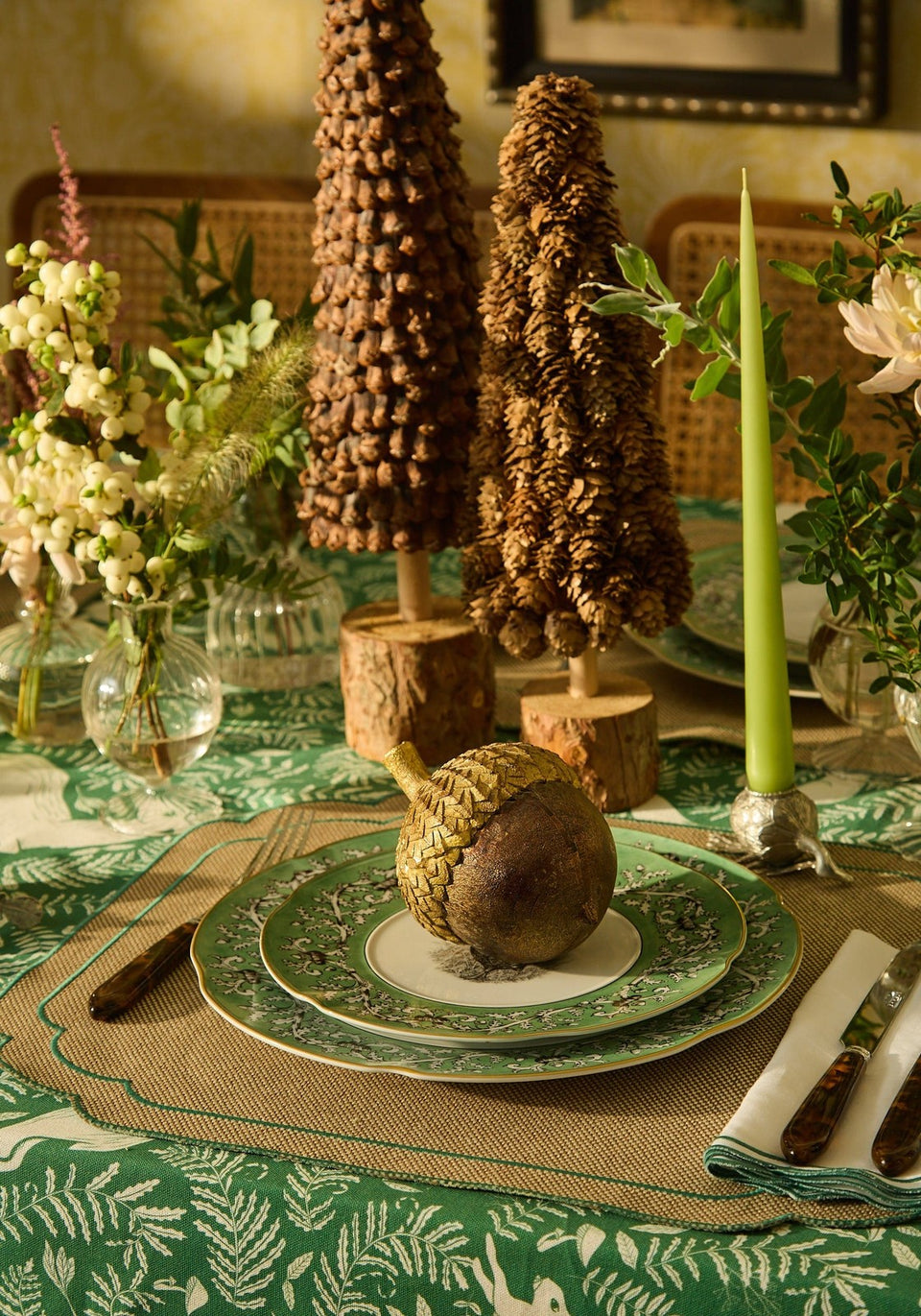 Holly Pinecone Christmas Tree