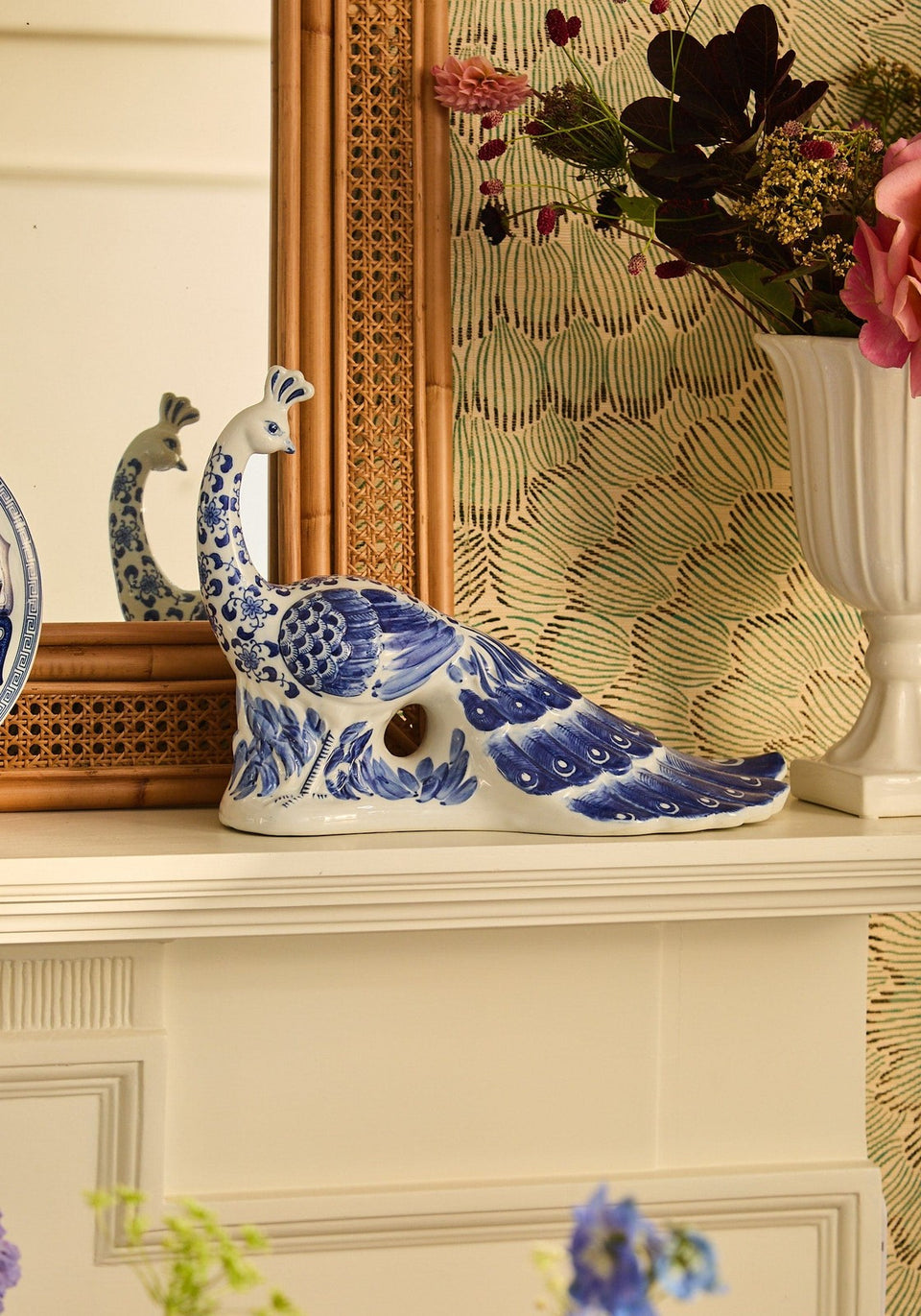 Antoinette Feathered Delft Peacock