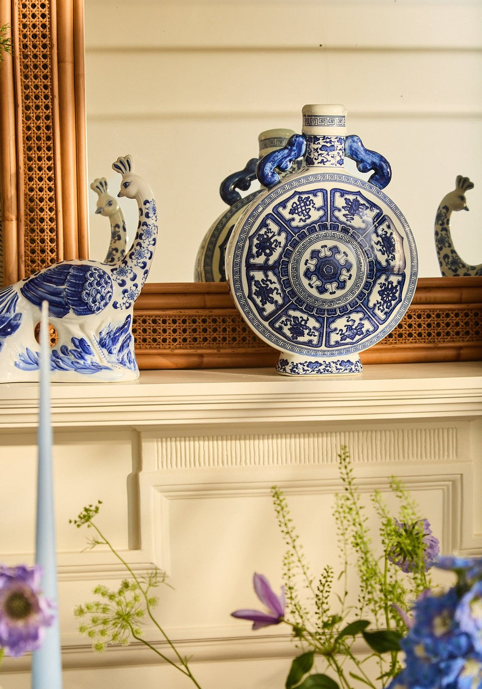 Antoinette Feathered Delft Peacock - Set of 2