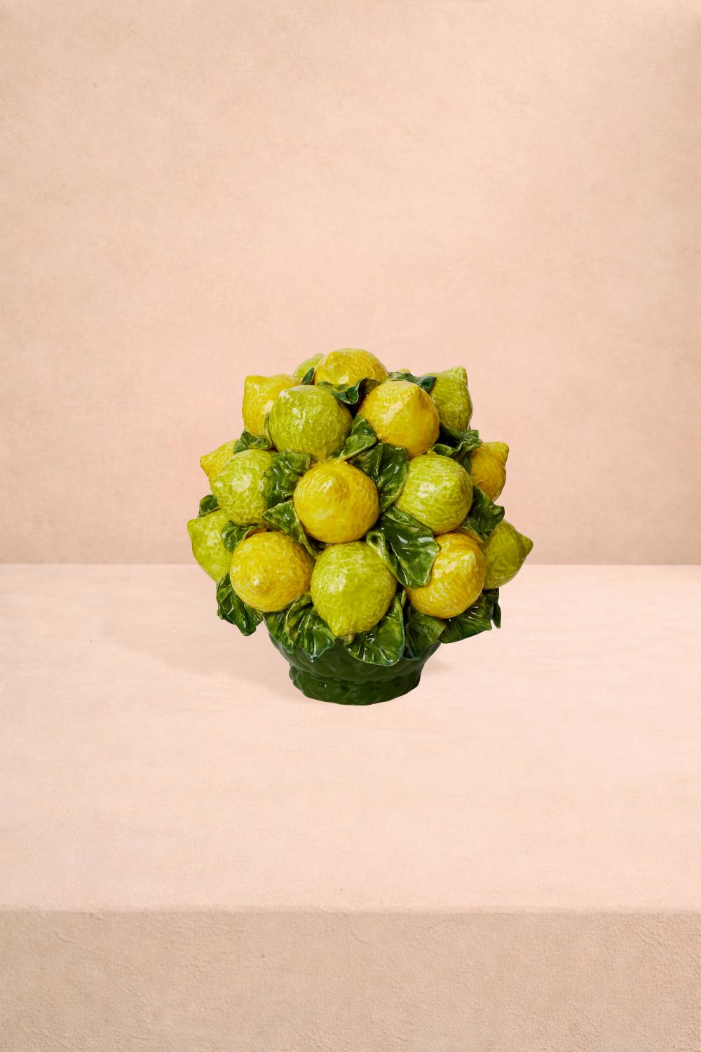 Capri Mid-Century Style Ceramic Lemon Basket
