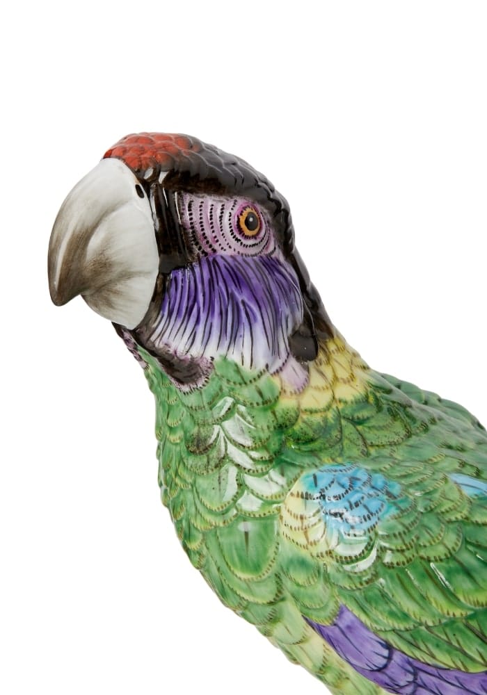 Copacabana, The Second Hottest Bird North of Havana - Green Left Sided Porcelain Parrot