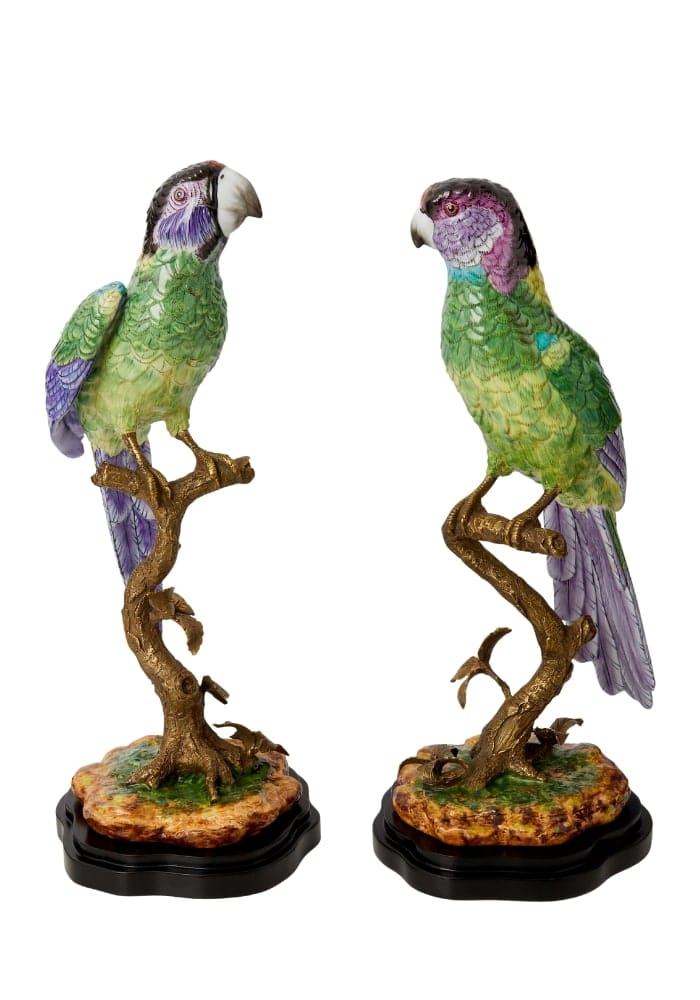 Copacabana, The Second Hottest Bird North of Havana - Green Left Sided Porcelain Parrot