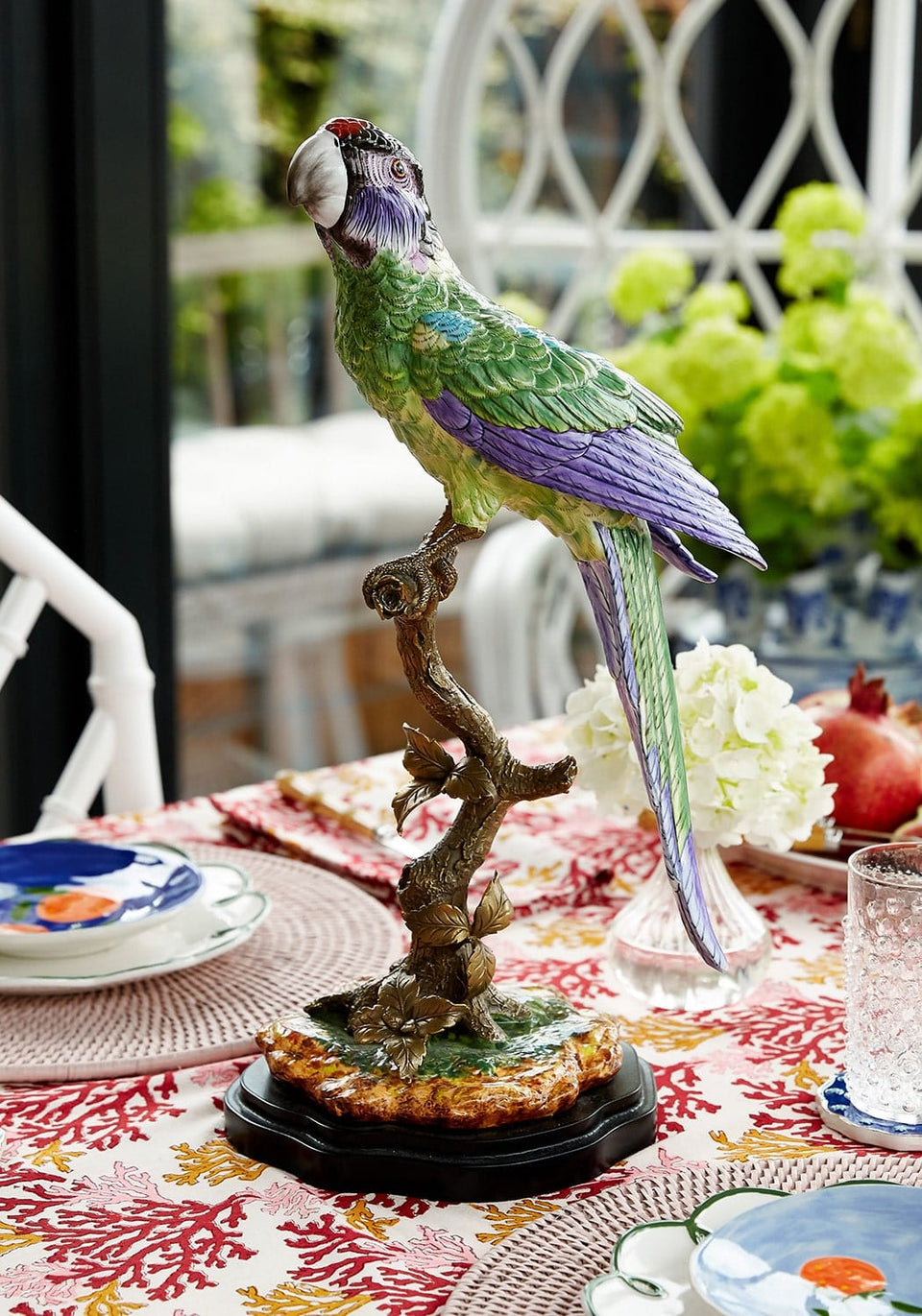 Copacabana, The Second Hottest Bird North of Havana - Green Left Sided Porcelain Parrot