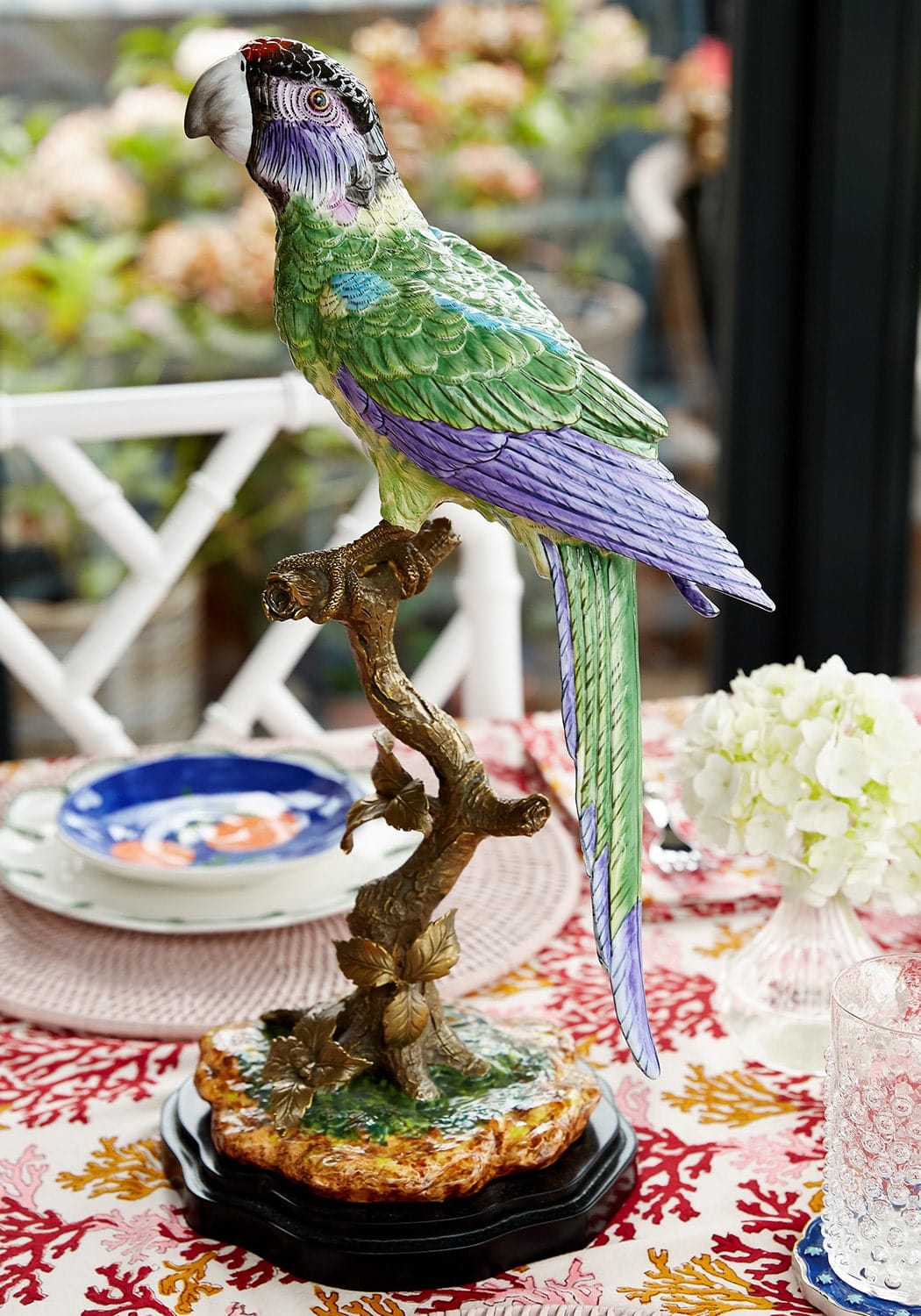 Copacabana, The Second Hottest Bird North of Havana - Green Left Sided Porcelain Parrot