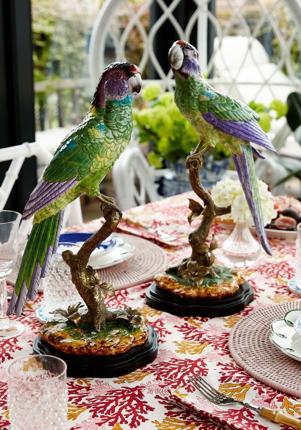 Copacabana, The Second Hottest Bird North of Havana - Green Left Sided Porcelain Parrot