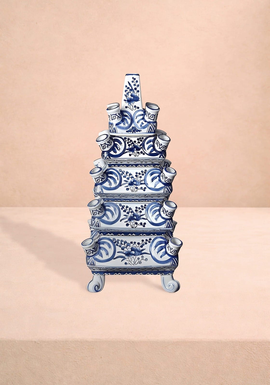Home Decor Delft Tulipiere Tall - Hand Painted Ceramic