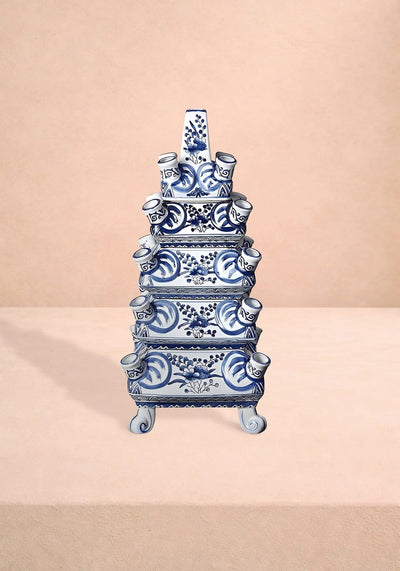 Delft Tulipiere Tall - Hand Painted Ceramic