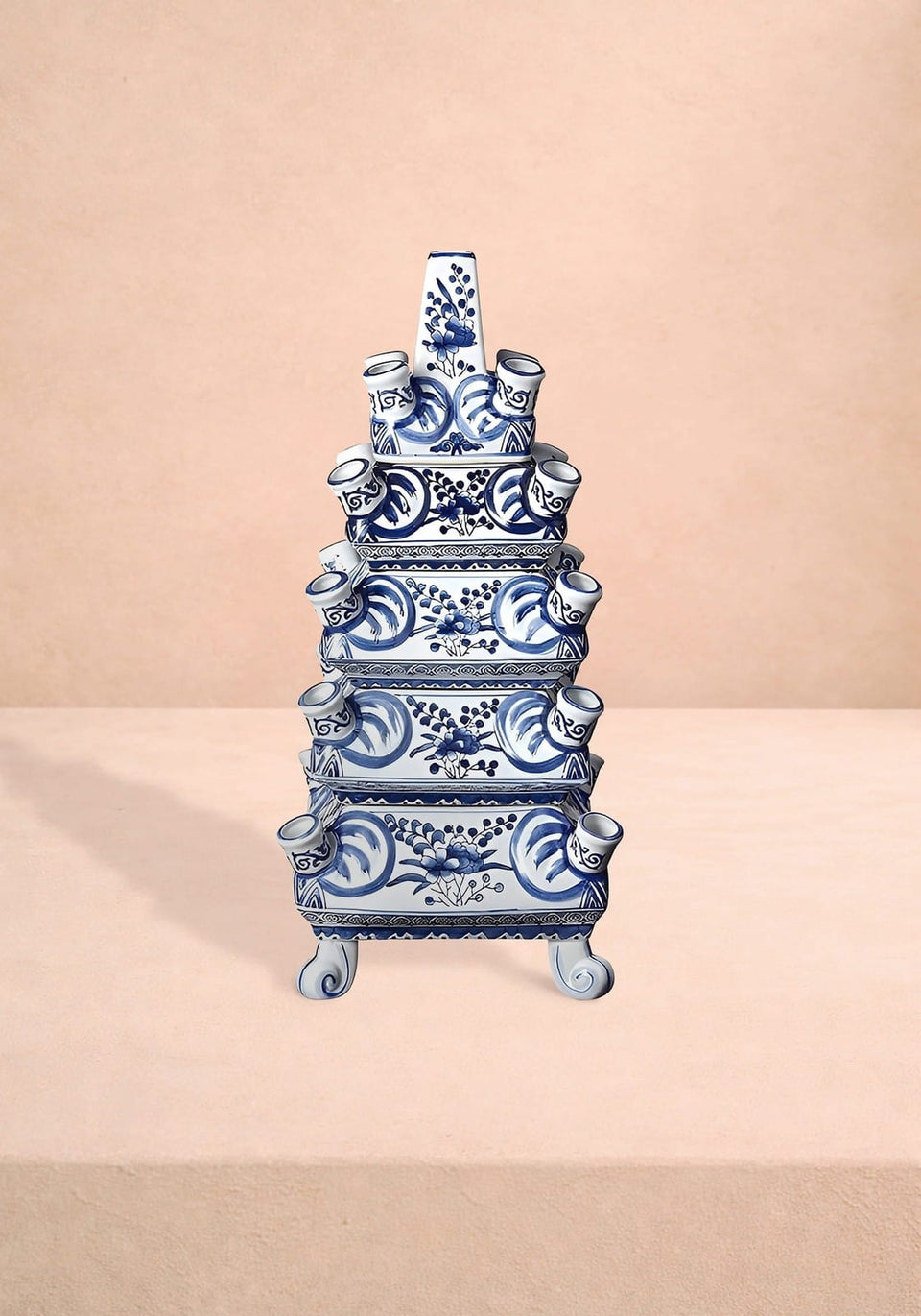 Home Decor Delft Tulipiere Tall - Hand Painted Ceramic
