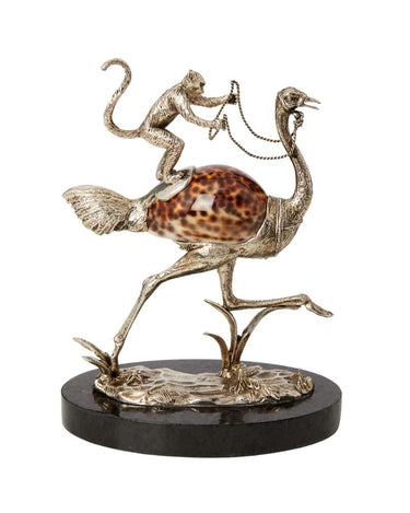 Saharan Dreams Monkey On An Ostrich Sculpture