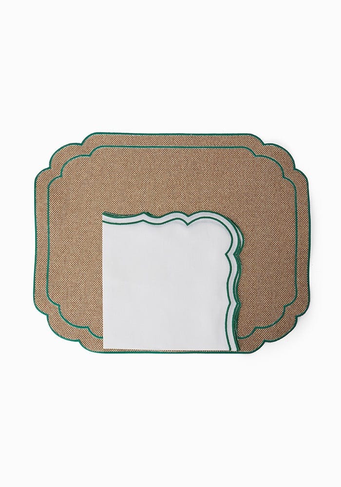 Hortensia Brown and Green Placemats - Set of 4 - Casa by Josephine Jenno
