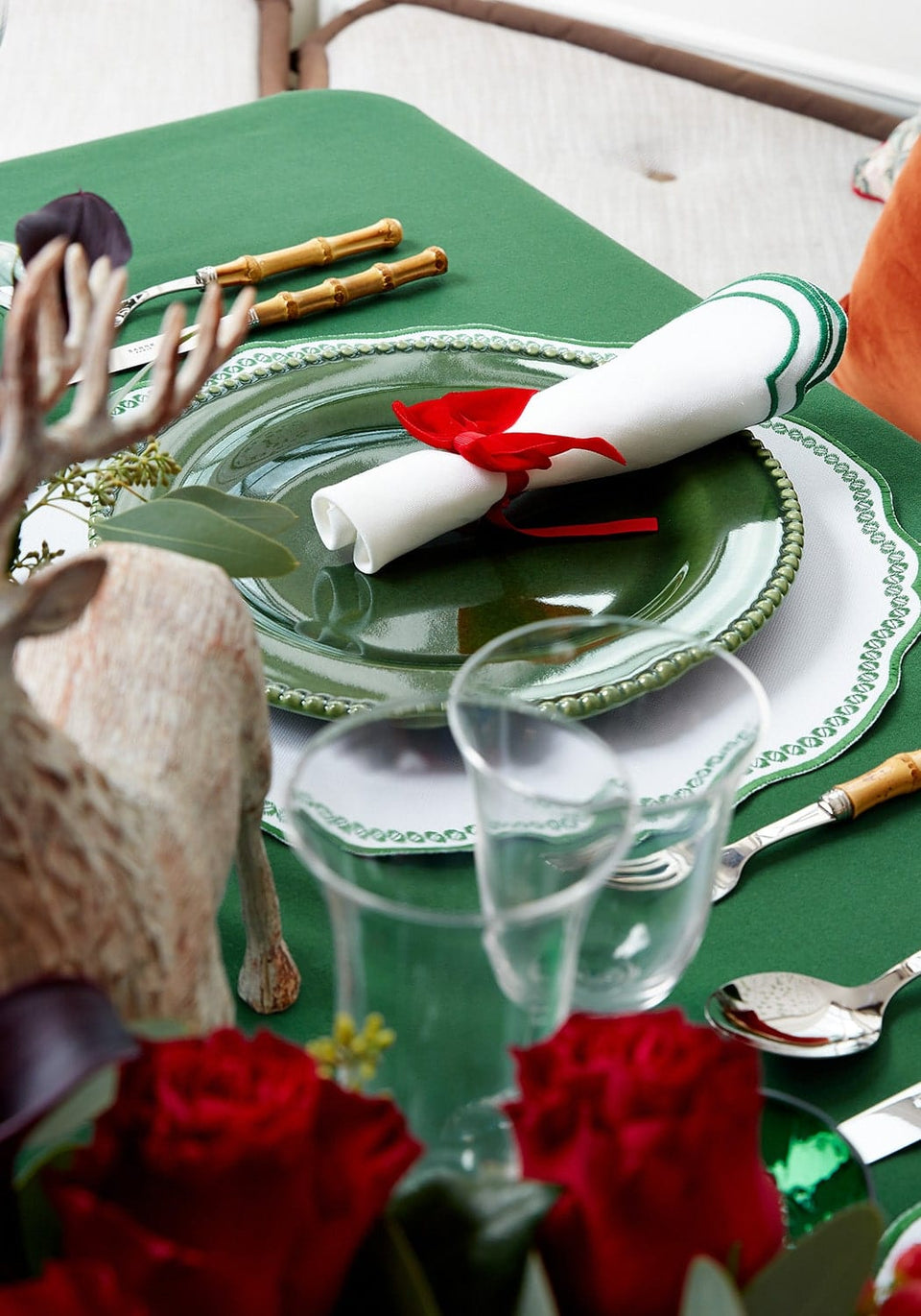 Hortensia Green Napkins - Set of 4 - Casa by Josephine Jenno