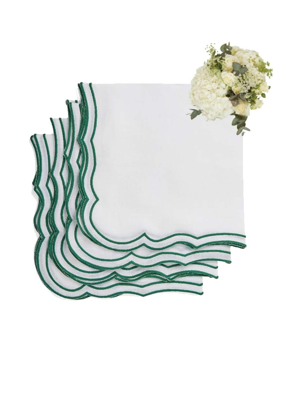 Hortensia Green Napkins - Set of 4 - Casa by Josephine Jenno