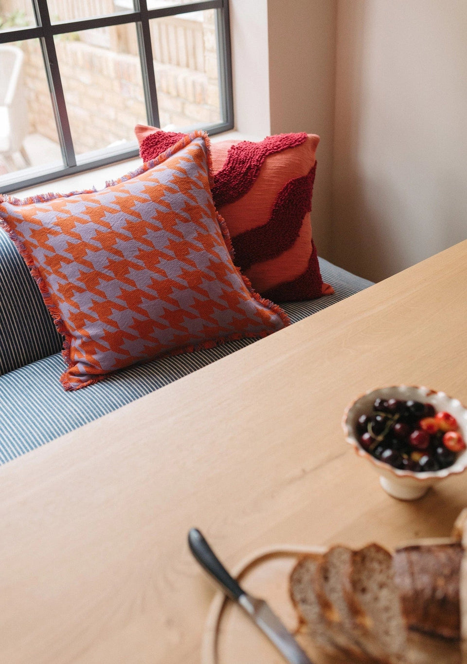 Houndstooth Cotton Cushion Cover - Casa by Josephine Jenno