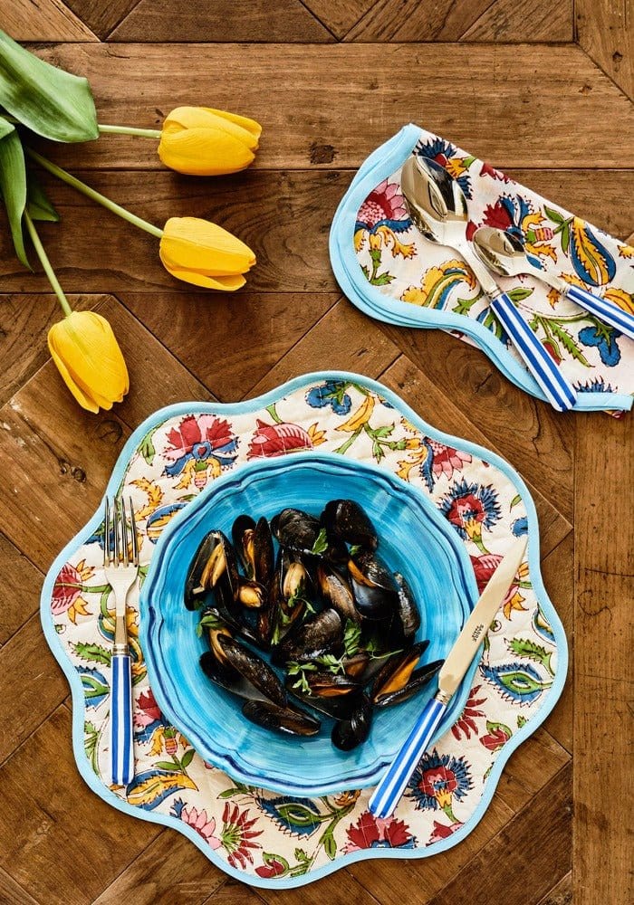 Italian Hand Painted Stoneware Plates Blue - Set of 4 - Casa by Josephine Jenno