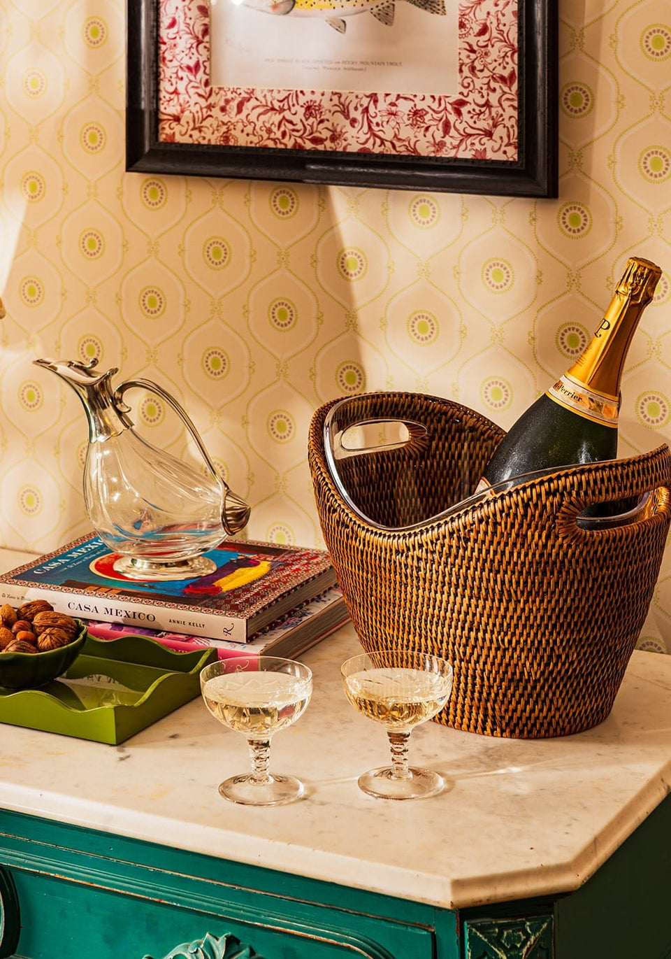 Jane's Woven Rattan Wine bucket - Casa by Josephine Jenno