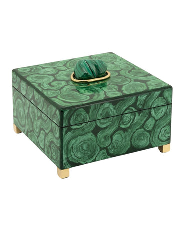 Eleanor Malachite Swirl Jewelry Box